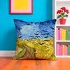 Van Gogh Oil Painting Cushion Cover Plush Fabric Soft Double-Sided Printed Sofa Warm Winter Home Gift Cushion Cover