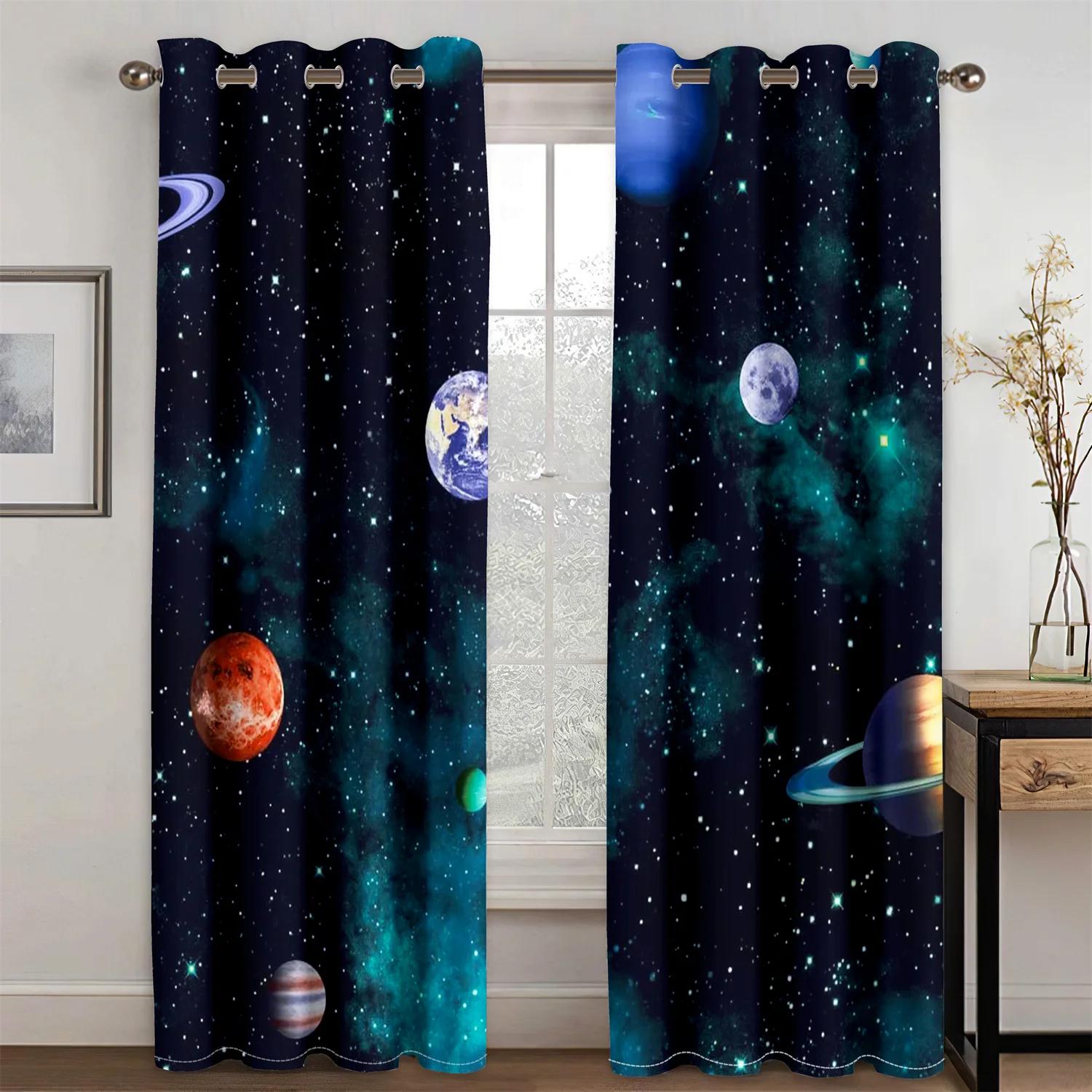 

Nice tanadesombreadoparasaladeestarganchodedecoracióndGalaxia3Despacioexterioruniversonebulosacielo estrelladoplaneta Solar, 2 piezas Decor 68W165H(CM)2PCS