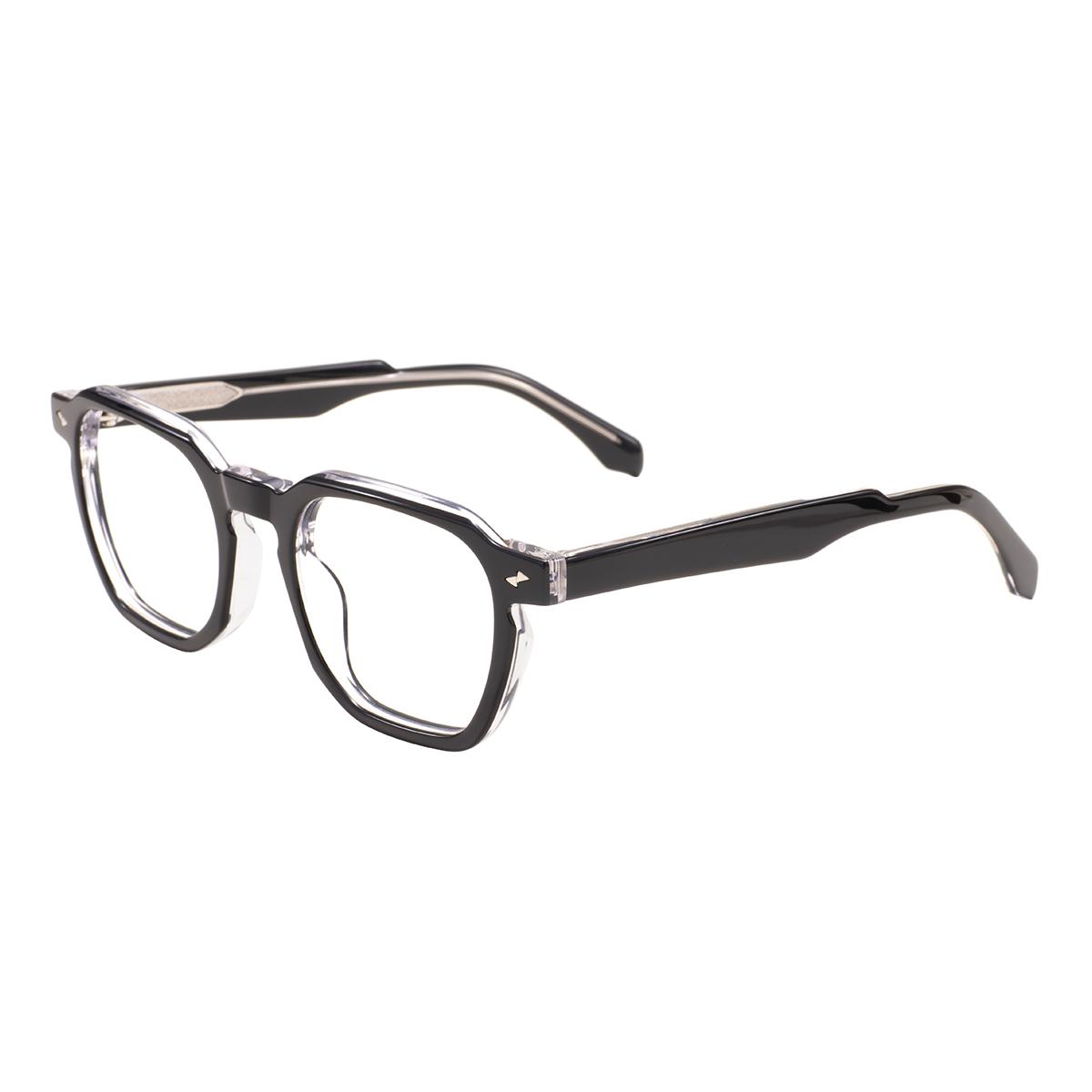 

Square Colorful Full Rim Medium Transparent Men and Women Acetate Geometric Glasses Frames For Medical Optical Prescription Lens
