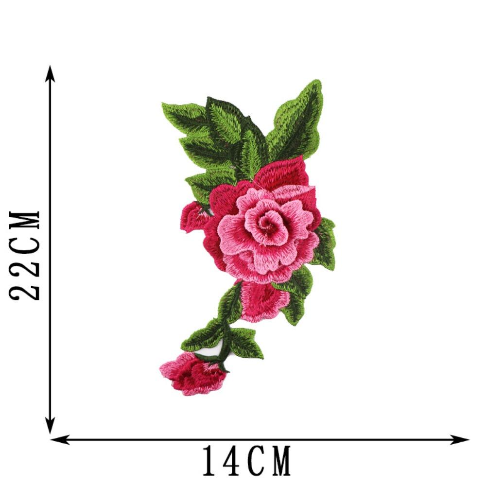 

Polyester Fiber Embroidery Peony Patch DIY Handmade Clothing Accessories Embroidery Floral Applique 22*14CM