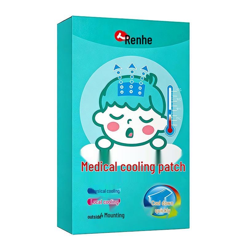 Renhe Medical Grade Cooling Patches for Infants & Toddlers - Fever & Heat Relief, 4-Pack