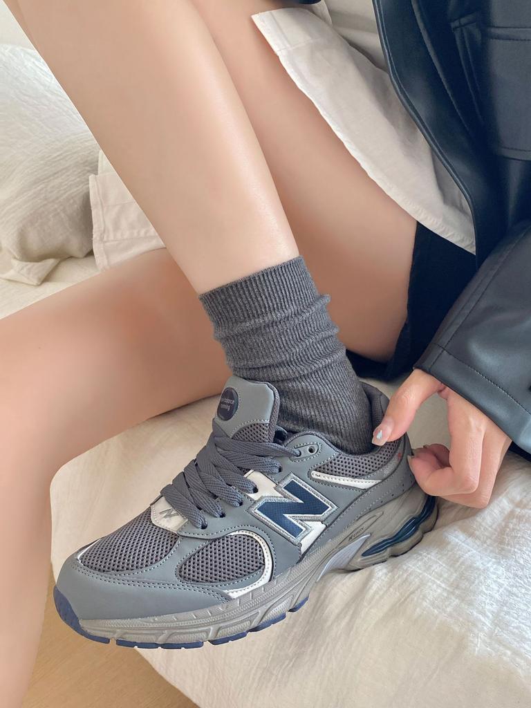 Grey Socks Medium Tube Socks Summer Trendy Solid Color Ballet Style With German Training Shoes Loose Stacking Socks