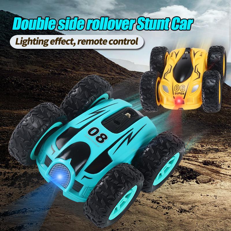 2.4G Mini RC Car High-speed Double-Sided Drift Stunt 360 Degree Dump Truck Light 4wd Drive Jump children's toys