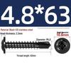 Black Phillips Flat Head Self-Tapping Screws with Washer, 410 Stainless Steel, 4.2M-4.8 Size.