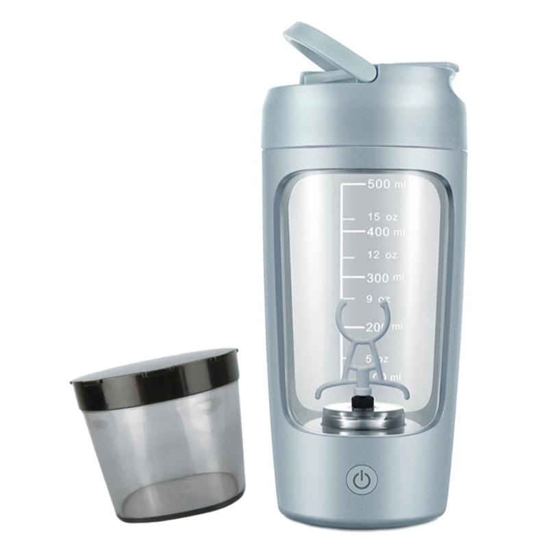 Electric Shaker Bottle 650ml Rechargeable Powerful with Powder Compartment for Smooth Protein Shakes Supplement Storage