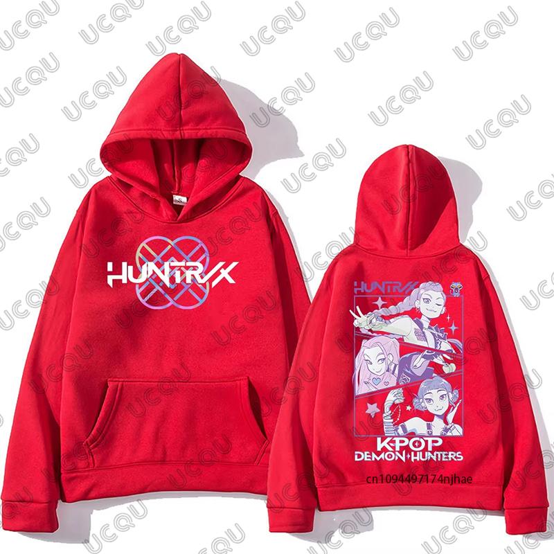KPop Demon Hunters Anime Print Cotton Women Men Hoodies Autumn Winter Long Sleeve Sweatshirt Casual Fashion Oversized Tops