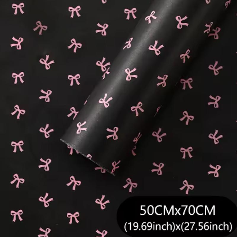 20sheets 50x70cm Bow Tissue Parper Printed Flowers Wrapping Floral Paper Packaging PaperKnot Ins Korean Gift Rose Packing Parper