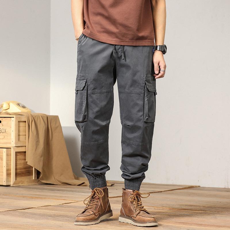 New men's overalls casual loose retro trousers trendy pants men's sports men's trousers advanced sense