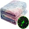 Deka Glow In the Dark Deka Jednorožec Svítící hřejivé flanelové deky Ložnice Kouzelné deky Super útulné plyšové pokrývky pro volný čas Siesta