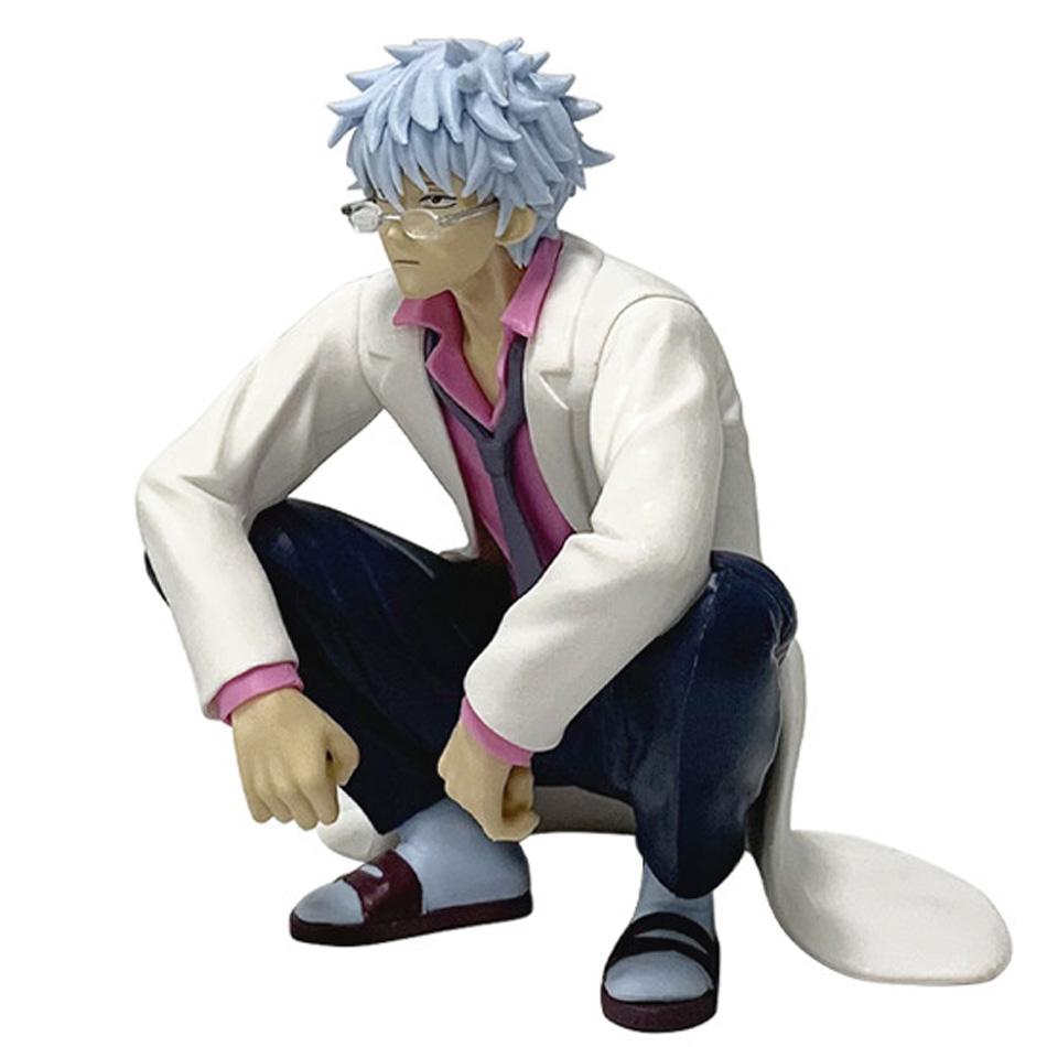 12Cm Anime Squatting Series Figures Sakata Gintoki Action Figure Room Decoration Pvc Collection Model Toys Festival Toys Gifts