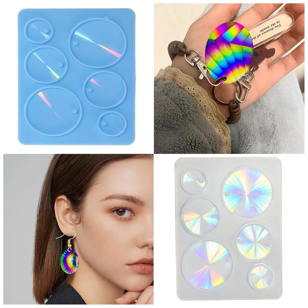 Light and Shadow Cartoo Resin Molds Rhombus Mold for Keychain Jewelry Making Elegant Earrings Crafting Supplies