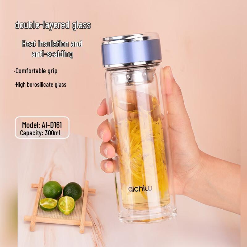 Aiqiwu Double-Layer Borosilicate Glass Cup