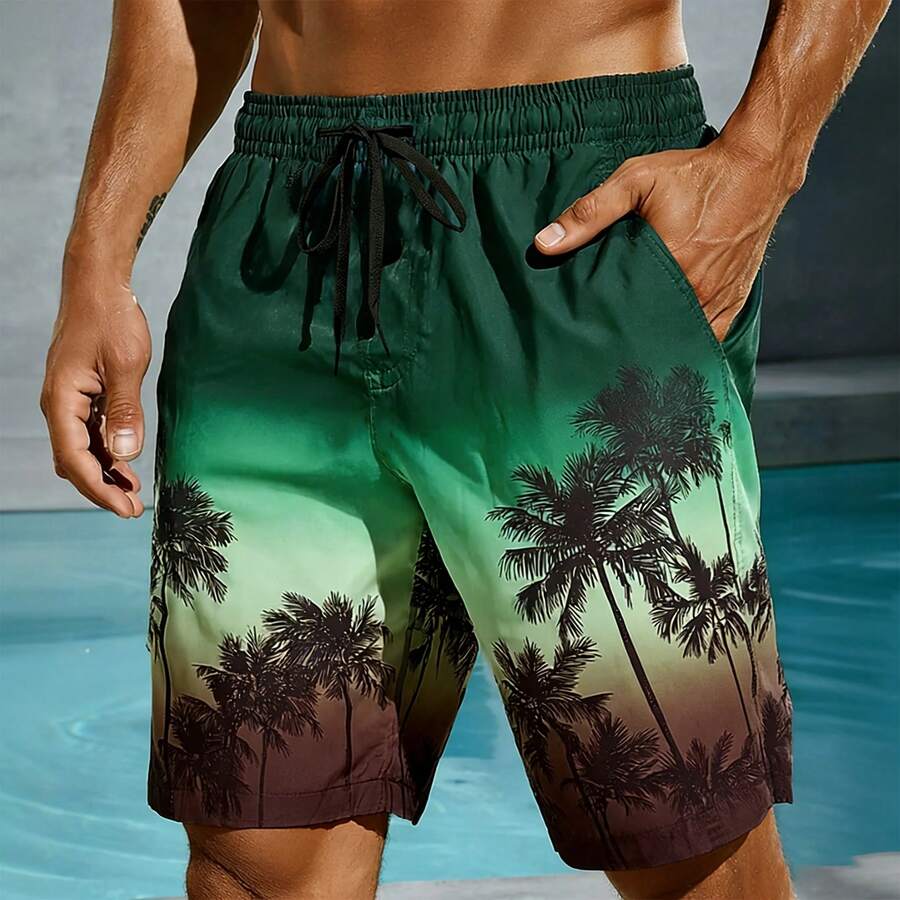 

Men s Board Shorts Gradient Multicolored Palm Tree 3D Print Casual Beach Shorts Summer Casaul Vacation Lightweight Sport Shorts XL