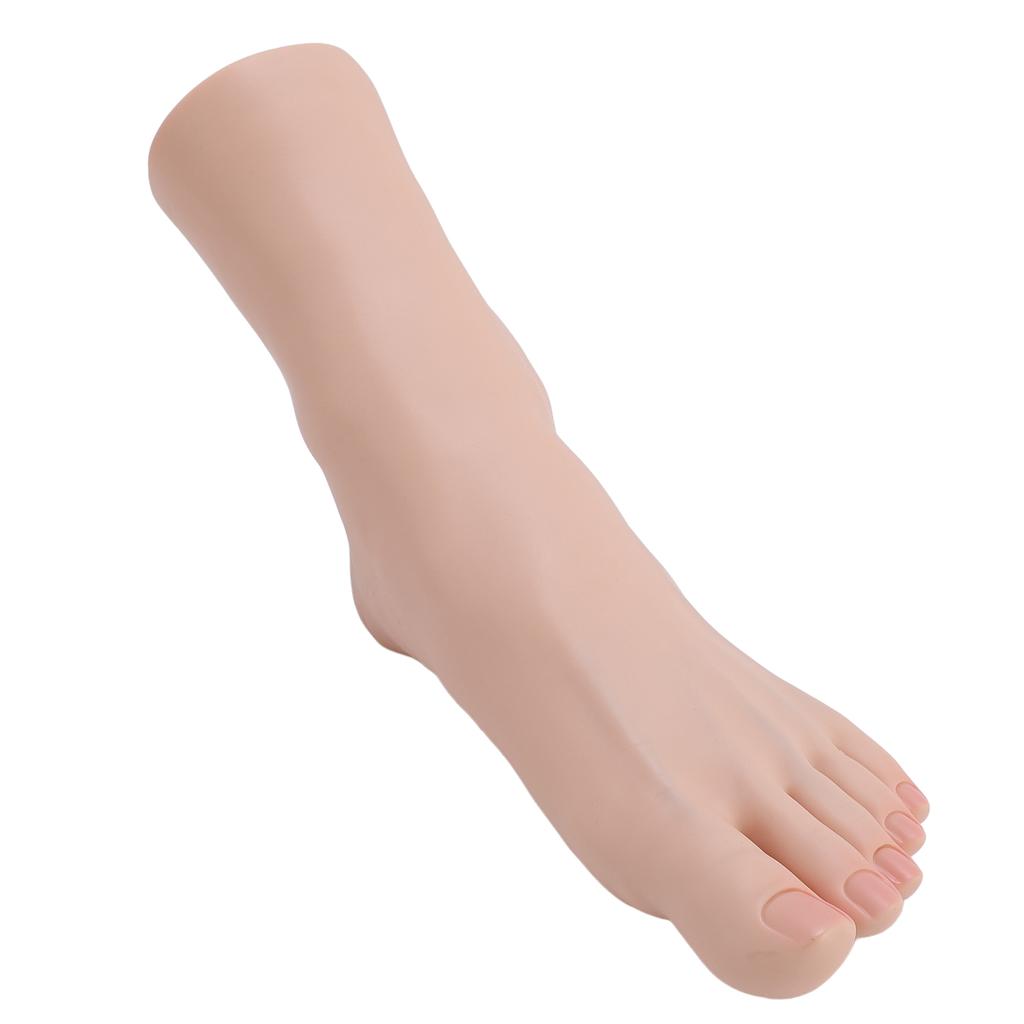 Silicone Foot Model Soft Touch Flexible Joint Positioning Realistic Mannequin Foot for Nail Art Jewerly Display Left