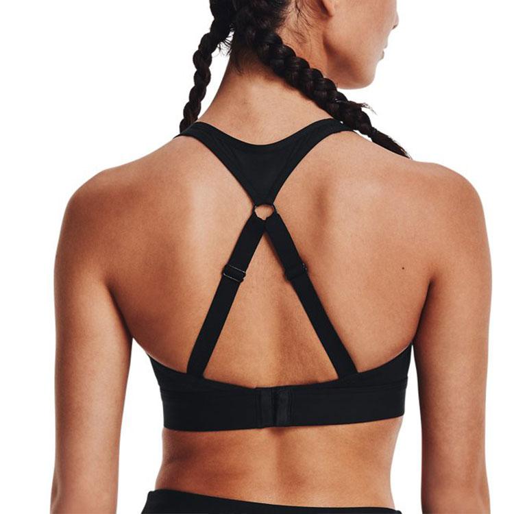 Under Armour Breathelux Solid Logo Treningowy Amortyzujący Biustonosz Sportowy o Wysokiej Intensywności Bielizna Damska Czarny 1370739-001