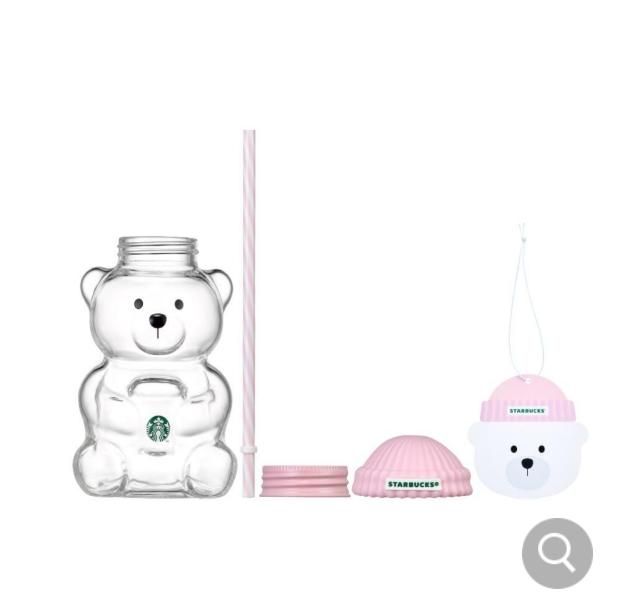 Starbucks Korea Pink Bearista Glass Cold Cup 591ml/20oz Korean Limited Starbucks Tumbler