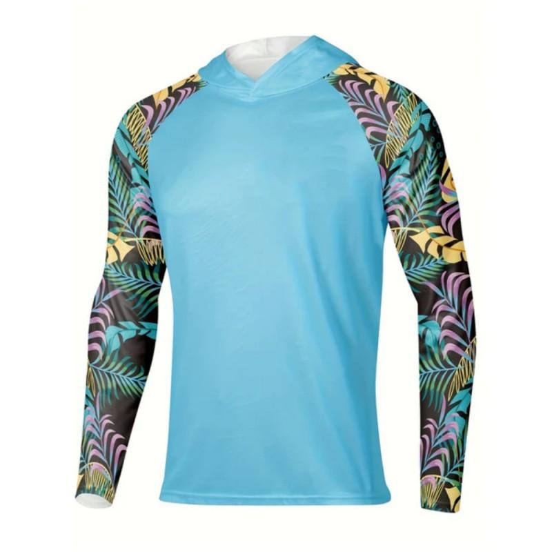 Men's Outdoor Sports Long-Sleeved Hoded Fishing Wear Lightweight Sun-Protection UPF+50 Luya Fish