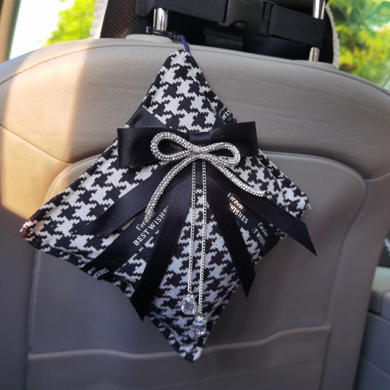 Houndstooth Bowknot Bamboo Charcoal Air Freshener Bag For Car And Home