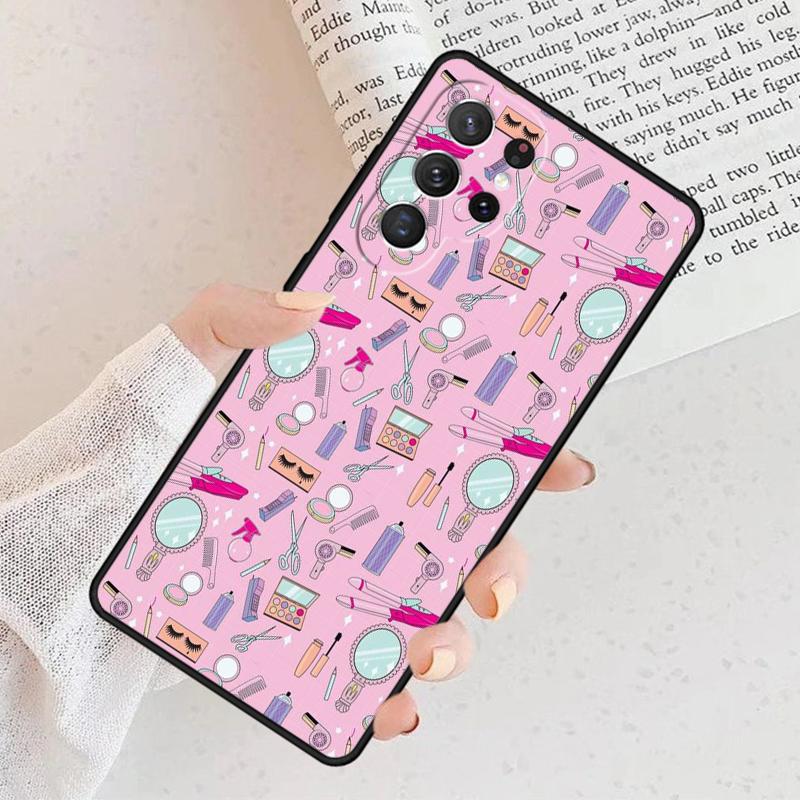 Lipstick Make Up Phone Case For Samsung Galaxy S25 S23 S30 S8 S21 S20 FE S24 S22 Note 10 20 Plus lite Ultra