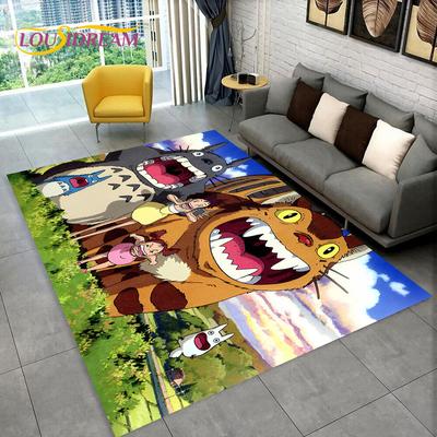 Kreslený koberec My Neighbor T-Totoro Anime, Koberec pro obývací pokoj, ložnici, pohovku, Rohožka, Dekorace, Dětská protiskluzová podložka na podlahu 3D