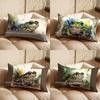 Housse de coussin rectangulaire Aquarelle Grenouille 2D Convient pour Canapé Chambre Voiture Housse de Coussin Coussin Coussin de Dossier Rectangulaire