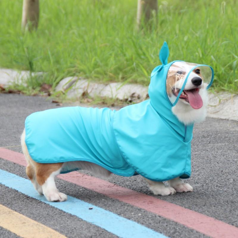 Cute Small Dog Raincoat PU Waterproof Hooded Cape Teddy Bichon Corgi All