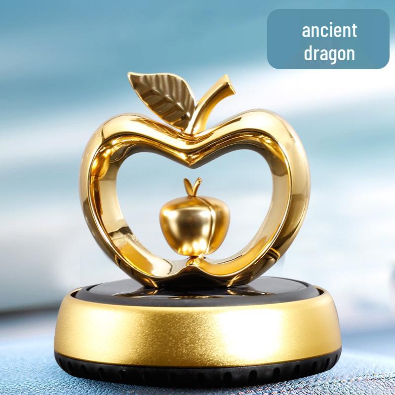 Apple Heart-Shaped Solar Rotating Car Perfume Ornament