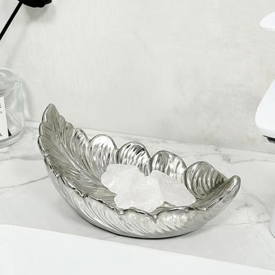 Keramische Feder Seifenablage Kann Wasser Abfließen Badezimmer Hochwertig Kreativ Seifenschale Badezimmer Keramik Seifenablage