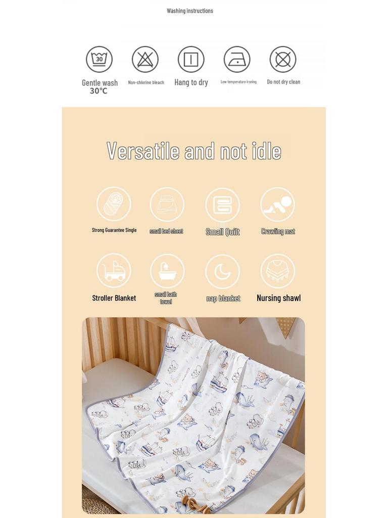 Oddychający kocyk otulacz dla noworodka z czystej bawełny, cienki, zapobiegający odruchowi Moro, niemowlęcy Typ A.