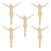 5 Pcs Jesus Figure Accessories Statue Decoration Small Religious DIY Plastic Figurine for Wall Cross Mother
