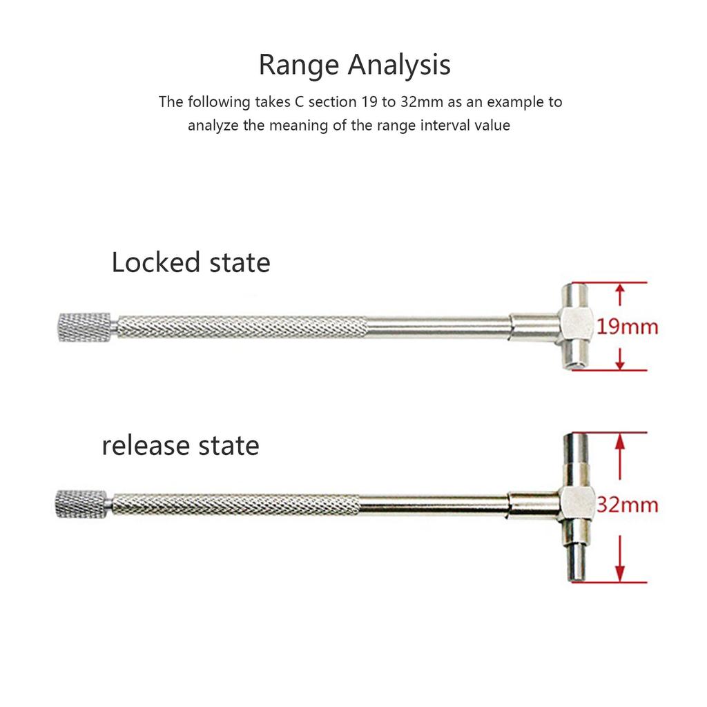 T-Bore Hole Gauge Plated Square for Head Telescopic Gauge Micrometer Measuring T