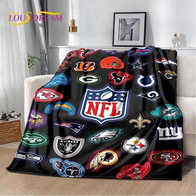 3D American Football Rugby Team Soft Flannel Blanket for Beds Bedroom Sofa Picnic,Throw Blanket for Cover Outdoors Leisure Gift