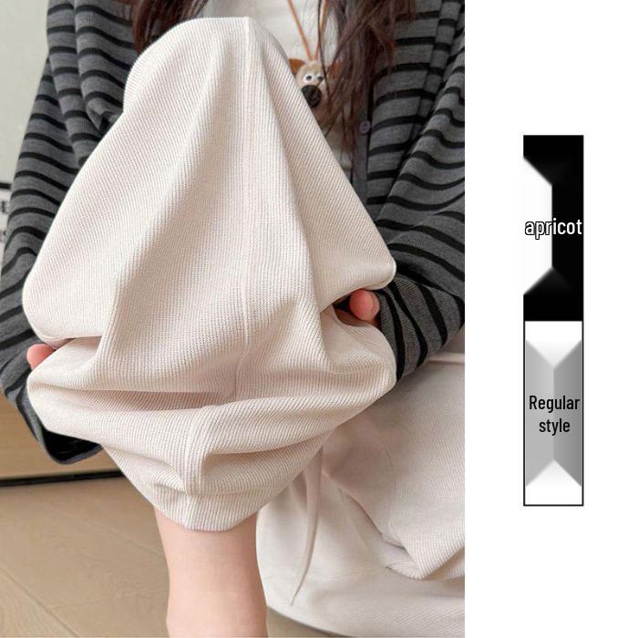 Women s Gray Velvet Curved Wide-Leg Pants - Korean Style, Autumn Winter 2025 Small