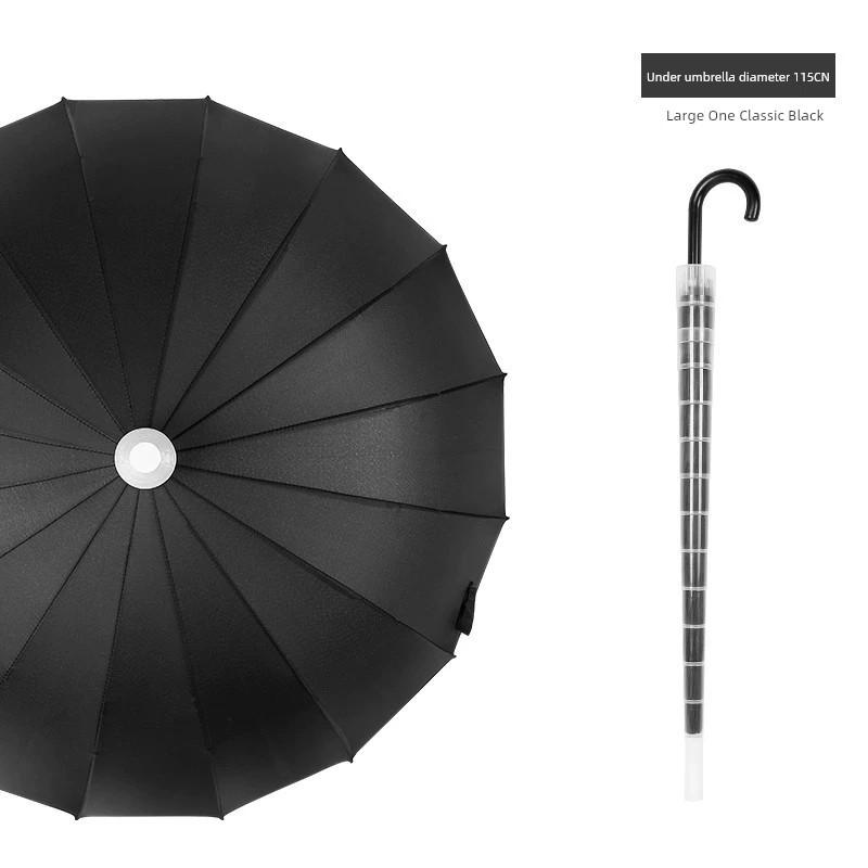 24-Rib Waterproof Umbrella with Curved Handle, Straight Pole, Impact-Resistant Fabric, Safety Umbrella, Automatic Promotional Umbrella, Rainbow