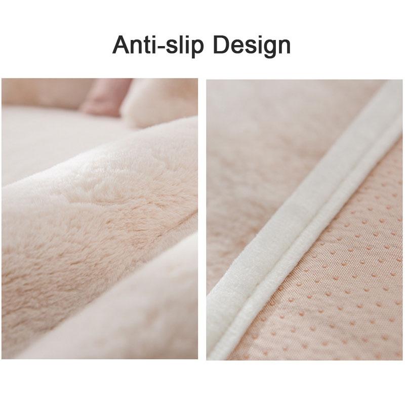 Plüsch Sofabezug Winterwärmer Fell Sofakissen Handtuch Rutschfeste Sofasesselbezüge Für Wohnzimmerdeko Decke Bodenteppich