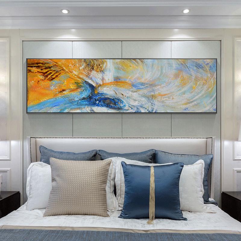 

Современные абстрактные постеры и принты, настенная живопись на холсте, желтая и синяя абстрактная художественная картина для гостиной, декор Cuadros 20*40cm