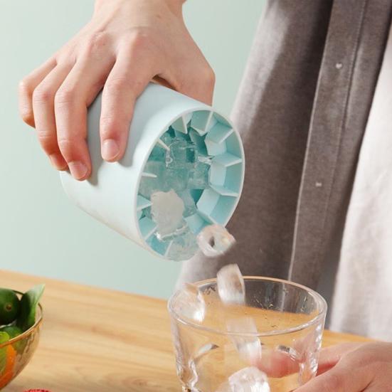 Yousheng 2 Bucăți Formă Silicon Cuburi de Gheață Gheață Rotundă Găleată Gheață Eliberare Ușoară DIY Aparat de Congelat Economisire Spațiu Tavă Cuburi de Gheață cu Eliberare Ușoară pentru Băuturi