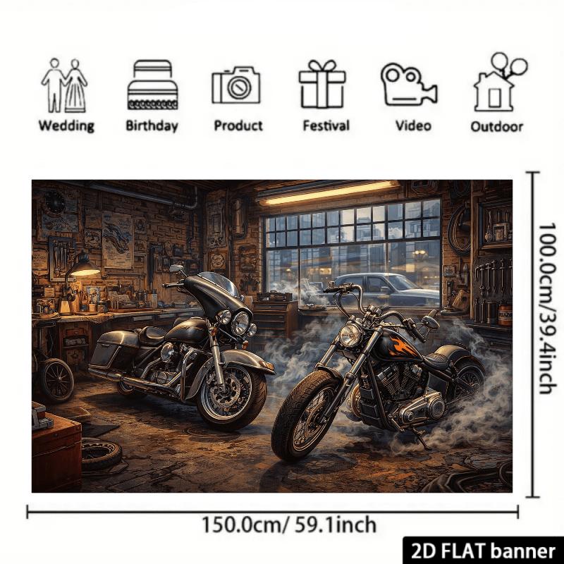 At the center of the background scene of the 2D workbench are two vintage motorcyclesXY