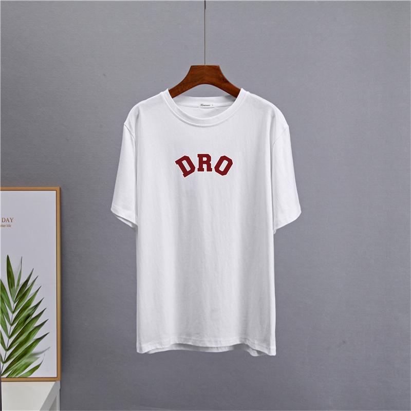 Shellsuning T-shirt stampate con lettera per donna T-shirt basic oversize a maniche corte estive Casual O-collo in cotone Abbigliamento Femlae Top gotici coreani