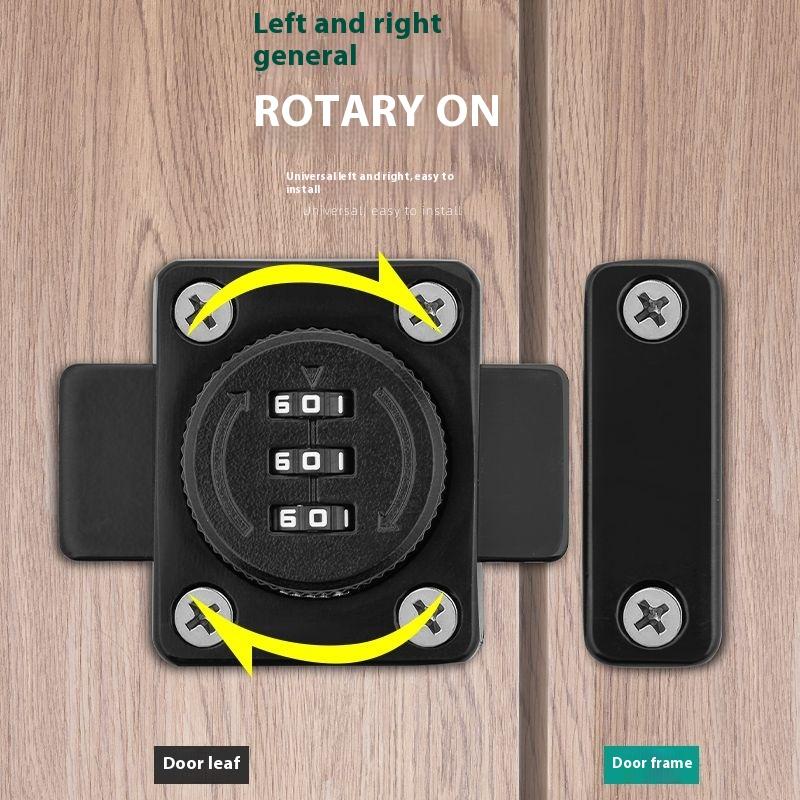 3 Digit Combination Password Cabinet Lock Non-punch Keyless Security Latch Anti-theft Child Safety Door Lock