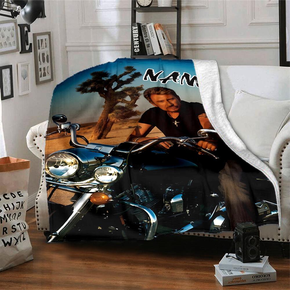 Motorcycle Rider Desert Landscape Four Seasons Blanket Customized With Your Name Lightweight And Warm Perfect Gift For Home Office Camping Sofa Travel