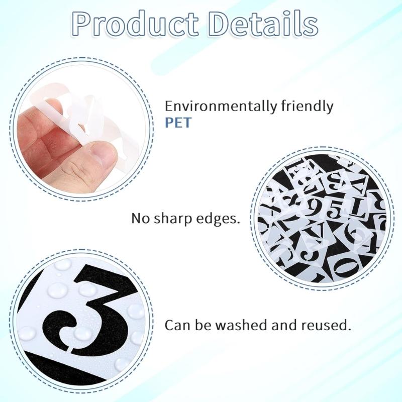 36 Bucăți Șabloane PET cu Litere și Numere Reutilizabile Șabloane de Desen pentru Pictură Proiect de Artizanat Artă Murală și Decorațiuni pentru Casă