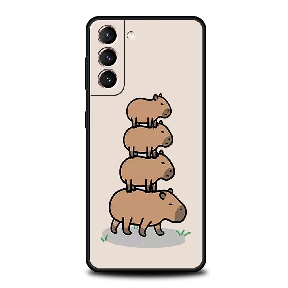 Süße Capybara Handyhülle für Samsung Galaxy S24 S23 S22 Ultra S20 S21 FE 5G S10 S9 Plus S10E S8 S7 Edge Weiche Silikonhülle