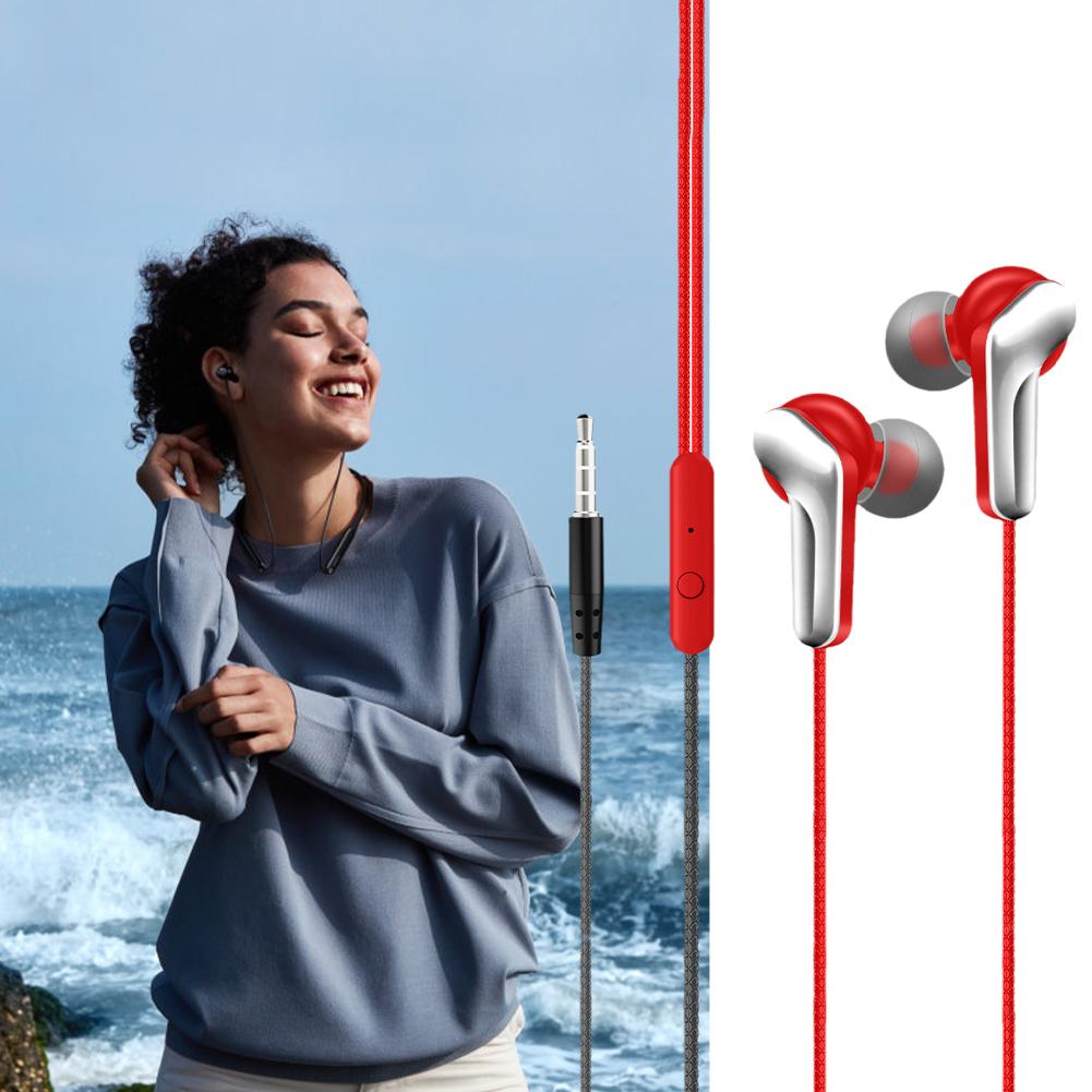 

Universal 3.5mm In-Ear Stereo Earbuds Earphone Wired In-line Earbuds Control Sports Earphones M B8L4 white-one-size