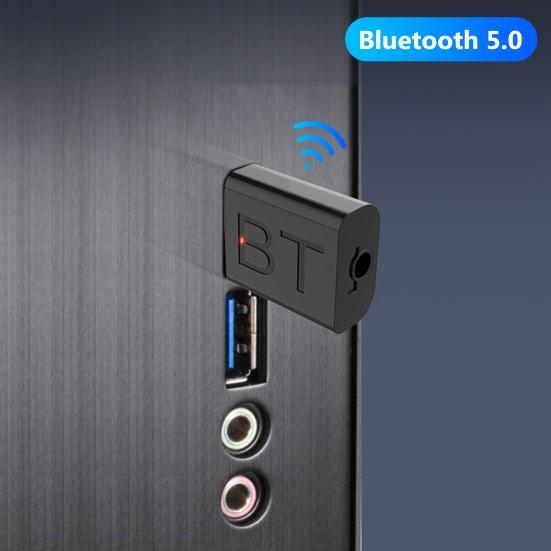 H-169 Bluetooth-compatible 5.0 Adapter HiFi Audio 2-in-1 USB AUX Transmitter Receiver for PC TV Car