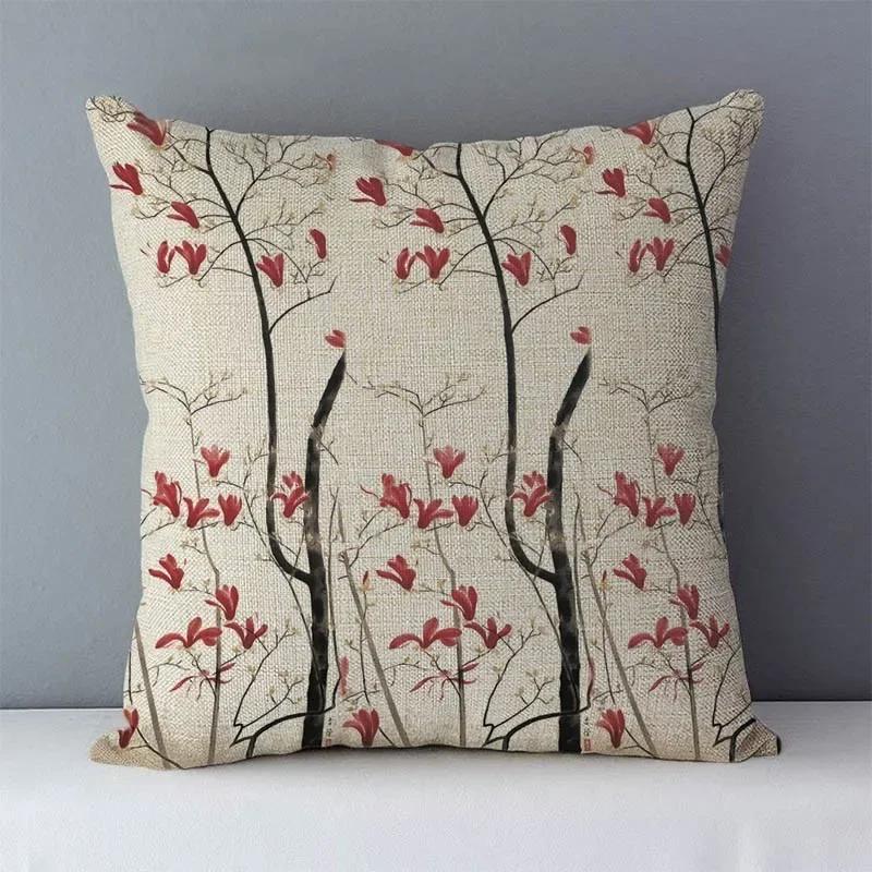 Plants Life Trees Printed Cozy Cushion Cover for Couch Bed Seat Back Cushions Home Decorative Pillows