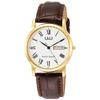 [Citizen Q&Q] Analog Watch Waterproof Date Day Leather Strap A206-107 Men's White Brown