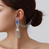 Elegant Rhinestone-Inlaid Ethnic Tassel Earrings