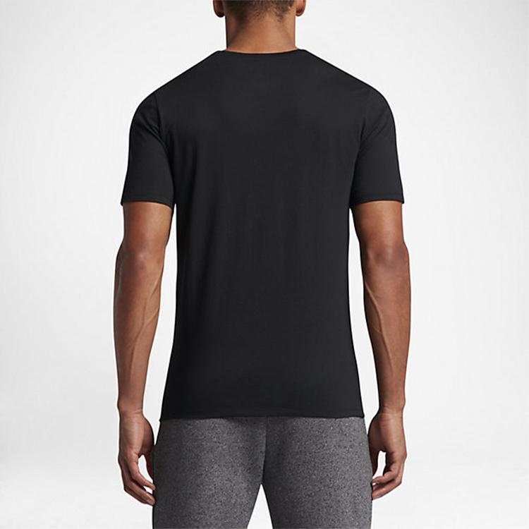 Jordan Alphabet Logo Print Short Sleeve T-shirt Men Tops Black BQ5093-010