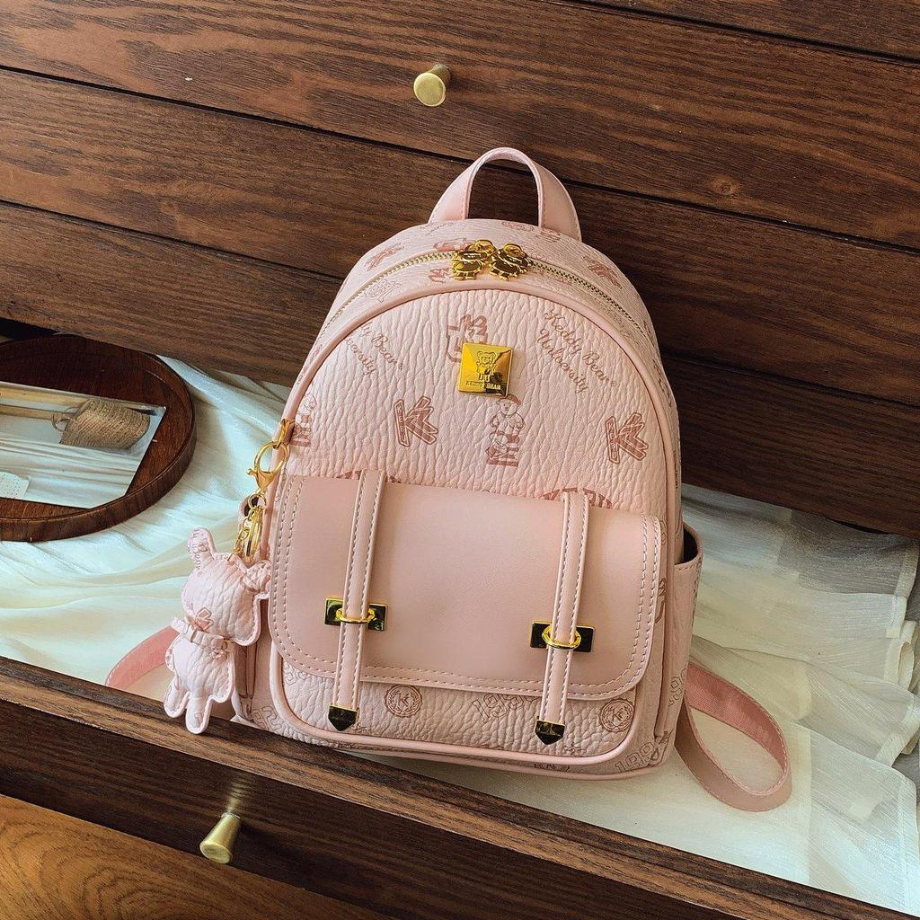 Neuer Vielseitiger Kontrast-Rucksack für Damen Original Teddybär Tasche Cartoon Lässige Reisetasche Minimalistischer Rucksack